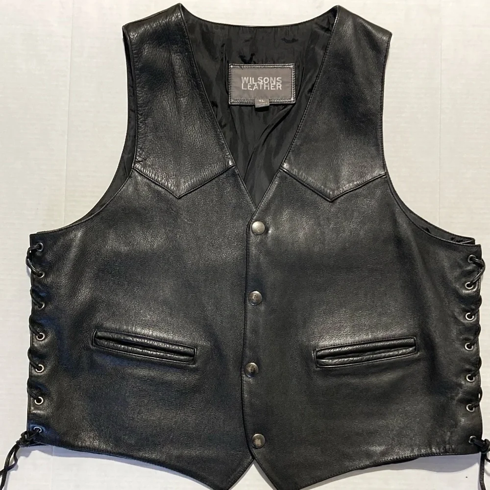 Vintage Airbrushed Wilsons Leather Vest ! - Picture 7 of 12